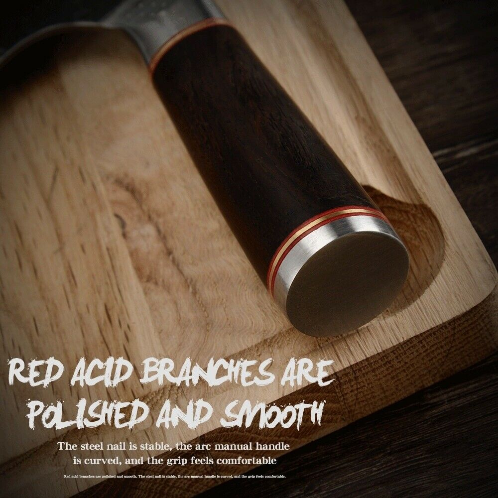 Professional Kitchen Butcher Knife Stainless Steel Ebony Wood Handle Sharp Blade - Fresh Stock Dated December 2025