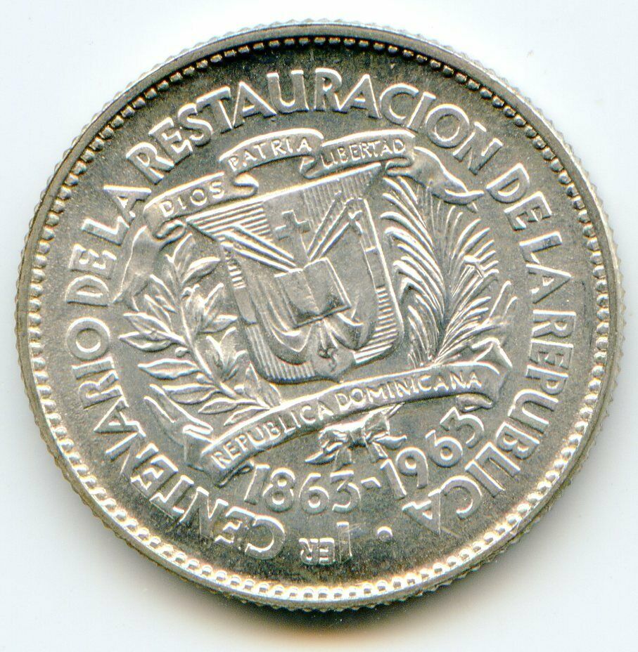 Dominican Republic 10 Centavos 1863-1963 comm issue Super HG coin   lotjun6118 - Fresh Stock Dated December 2025