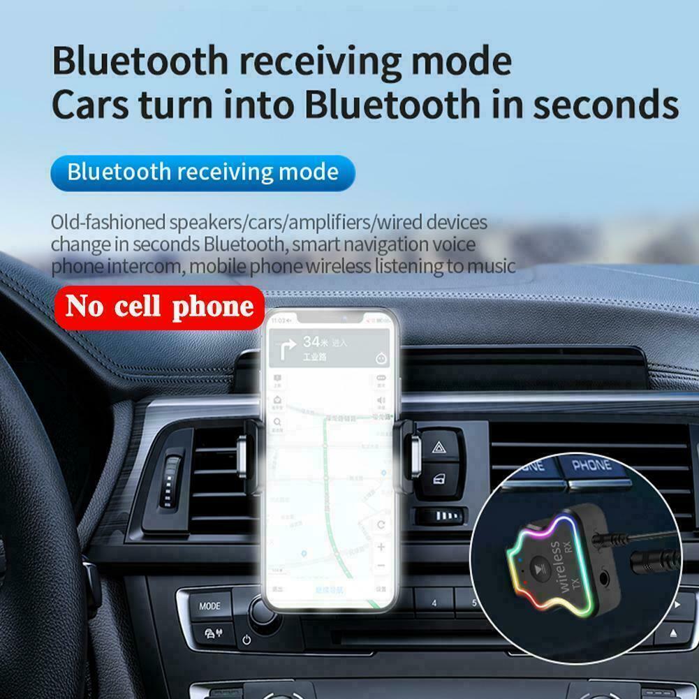 USB Bluetooth V5.0 3.5mm Adapter Plug colorful ambient For car compu light U5Z1 - Fresh Stock Dated February 2026