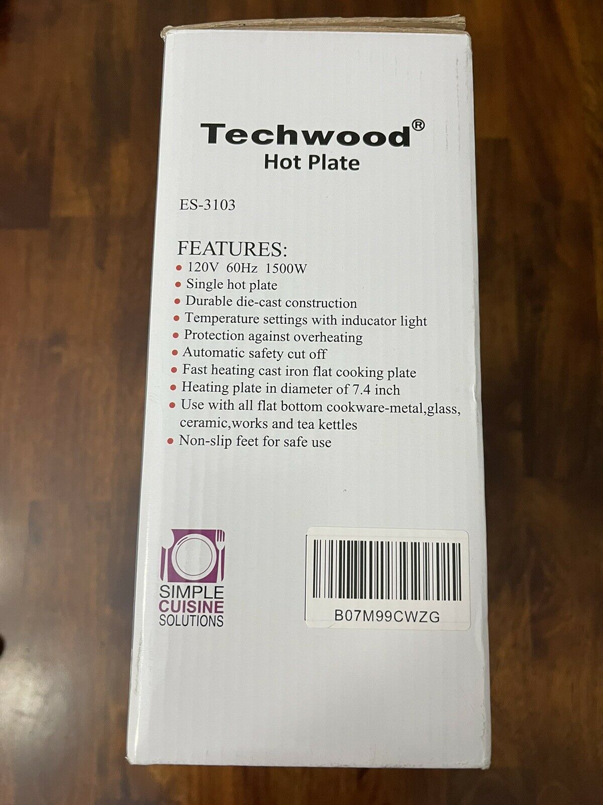 Techwood Hot Plate Portable Electric Stove 1500W Countertop Single Burner - Fresh Stock Dated February 2026