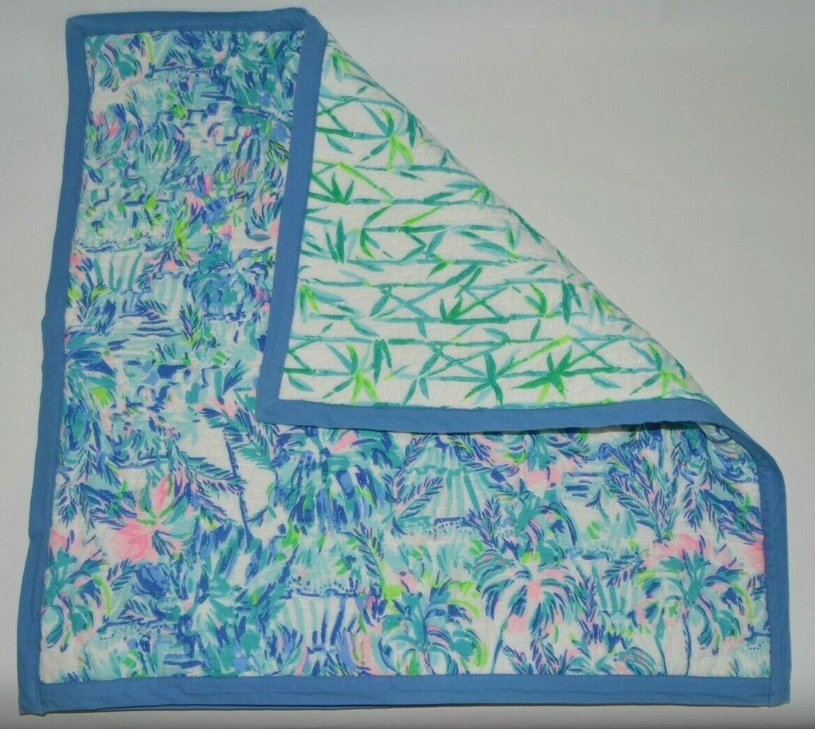 Pottery Barn Lilly Pulitzer Cabana Cocktail Reversible Euro Sham NWOT Teal Blue - Fresh Stock Dated December 2025