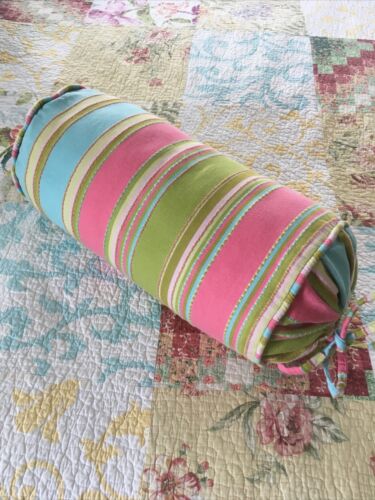 PINE CONE HILL Fine Linens Colorful Striped 100% Cotton Girl’s Pillow 9”x18” EUC - Fresh Stock Dated December 2025