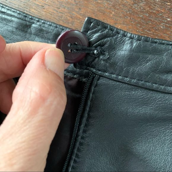 Vintage Nordstrom Leather Skirt Black BP Brass Plum Small Short Pencil - Fresh Stock Dated March 2026