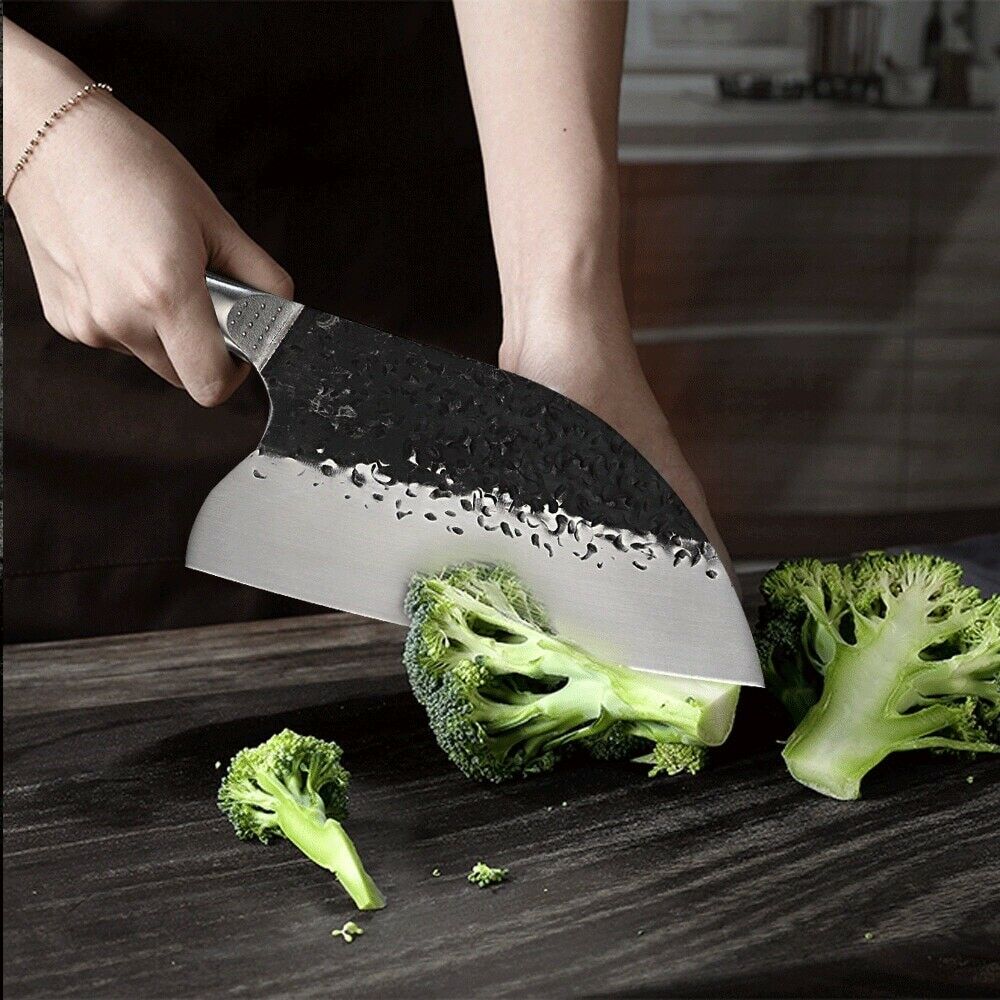 Professional Kitchen Butcher Knife Stainless Steel Ebony Wood Handle Sharp Blade - Fresh Stock Dated December 2025
