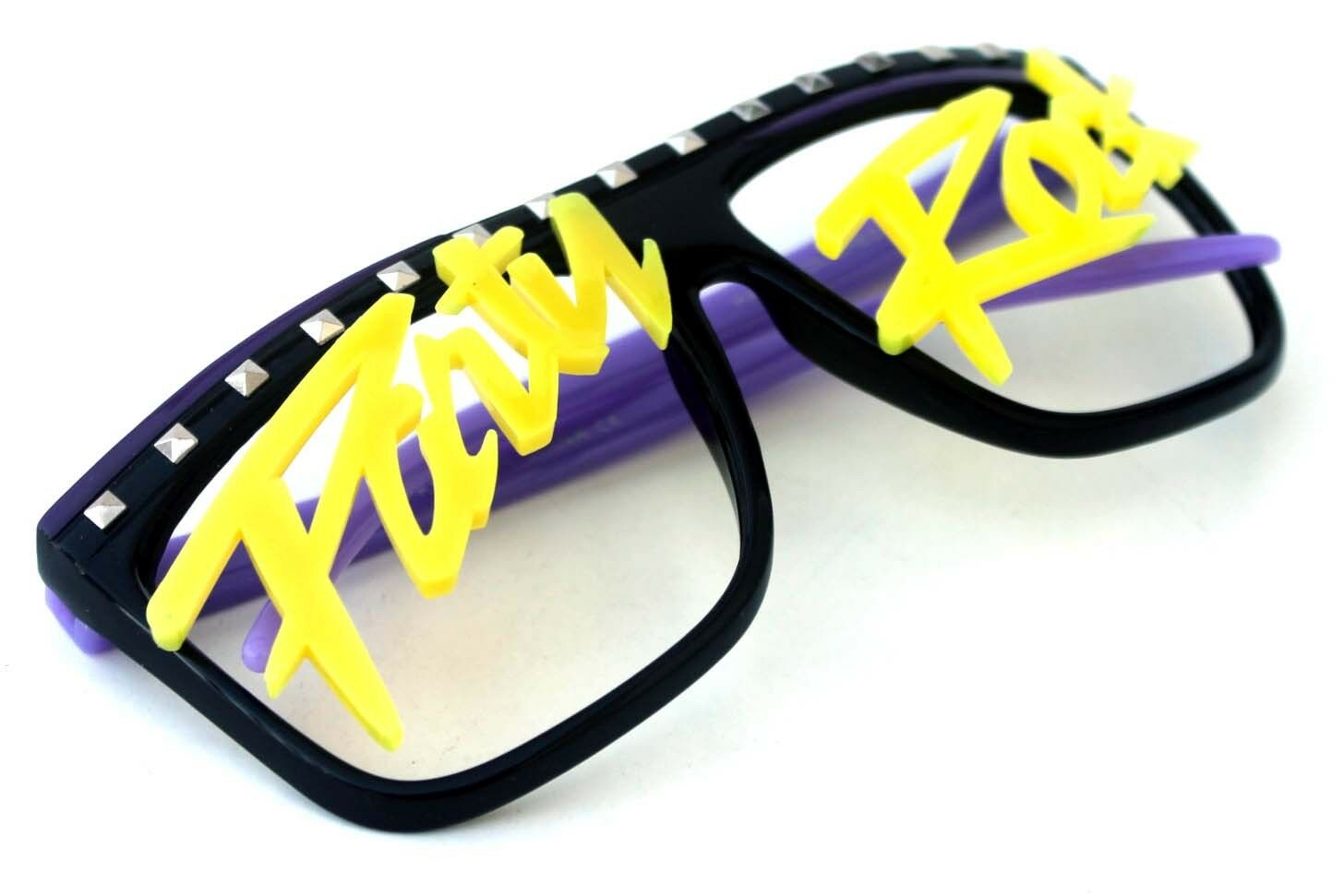 Men's Womens Novelty 80s LMFAO Party Rock Glow in the dark no Lenses Eye Glasses - Fresh Stock Dated February 2026