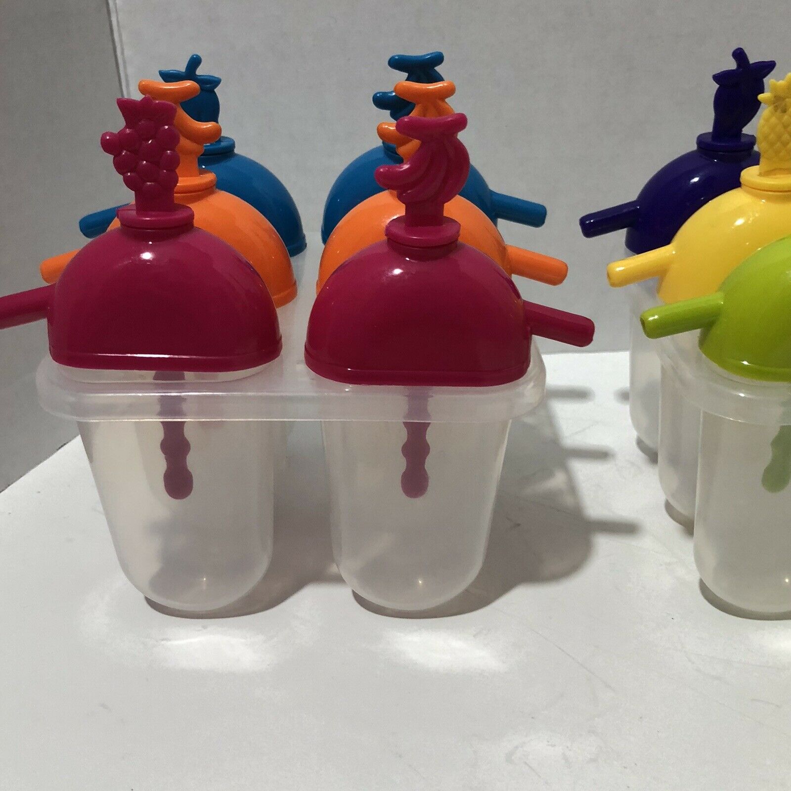 Ice Cream Popsicle Mold Set Drip Guard Handles Multi Color 12 Ice Pops Total - Fresh Stock Dated February 2026