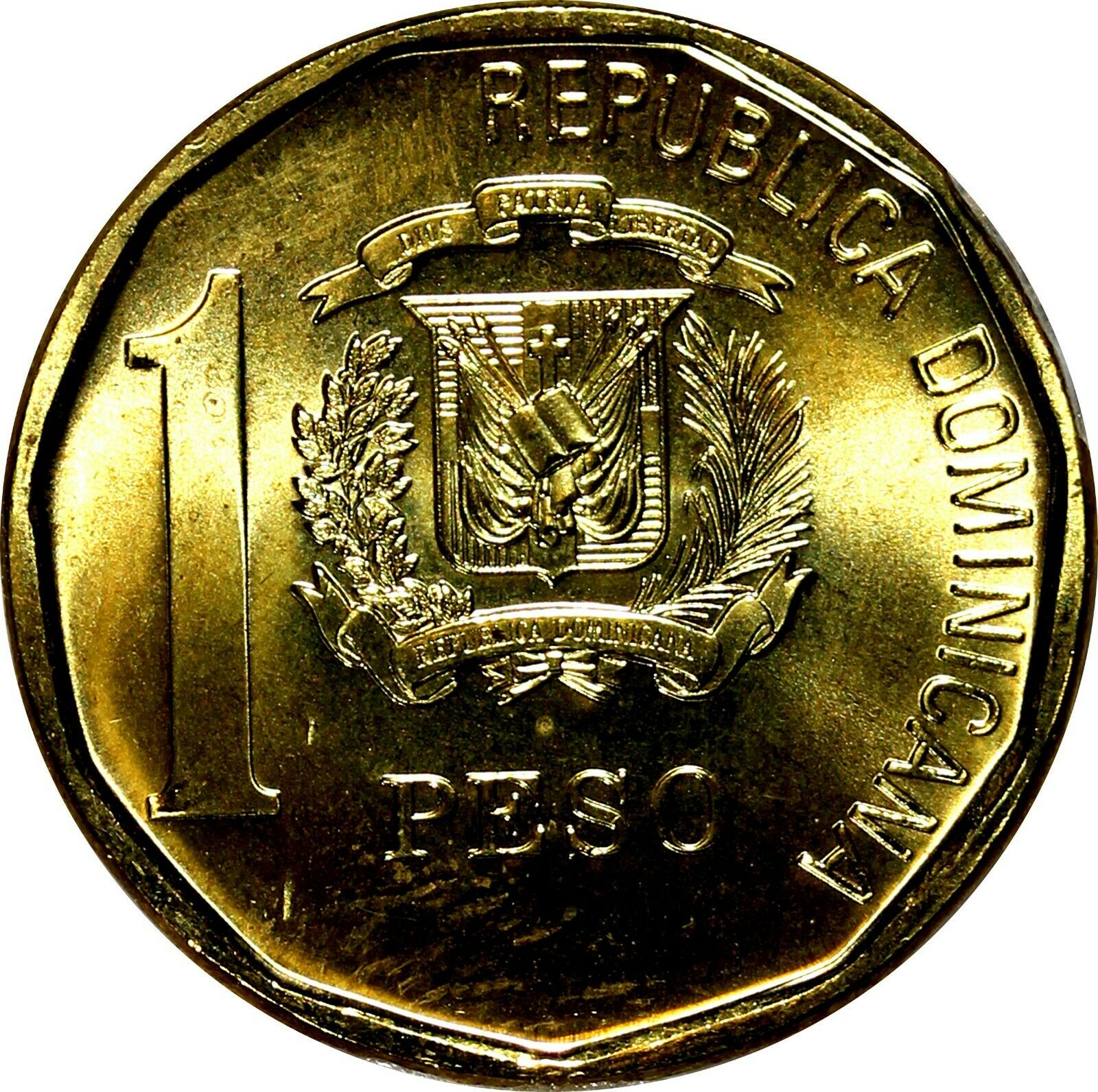 Dominican Republic 2008 1 Peso PCGS MS64 Juan Pablo Duarte y Diez KM# 80 - Fresh Stock Dated February 2026