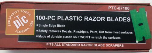 100 Pcs Plastic Single Edged Razor Blades & 2 Pc Scraper Removal - Fresh Stock Dated February 2026