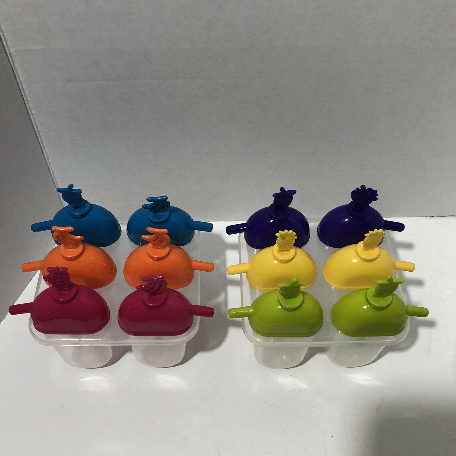 Ice Cream Popsicle Mold Set Drip Guard Handles Multi Color 12 Ice Pops Total - Fresh Stock Dated February 2026