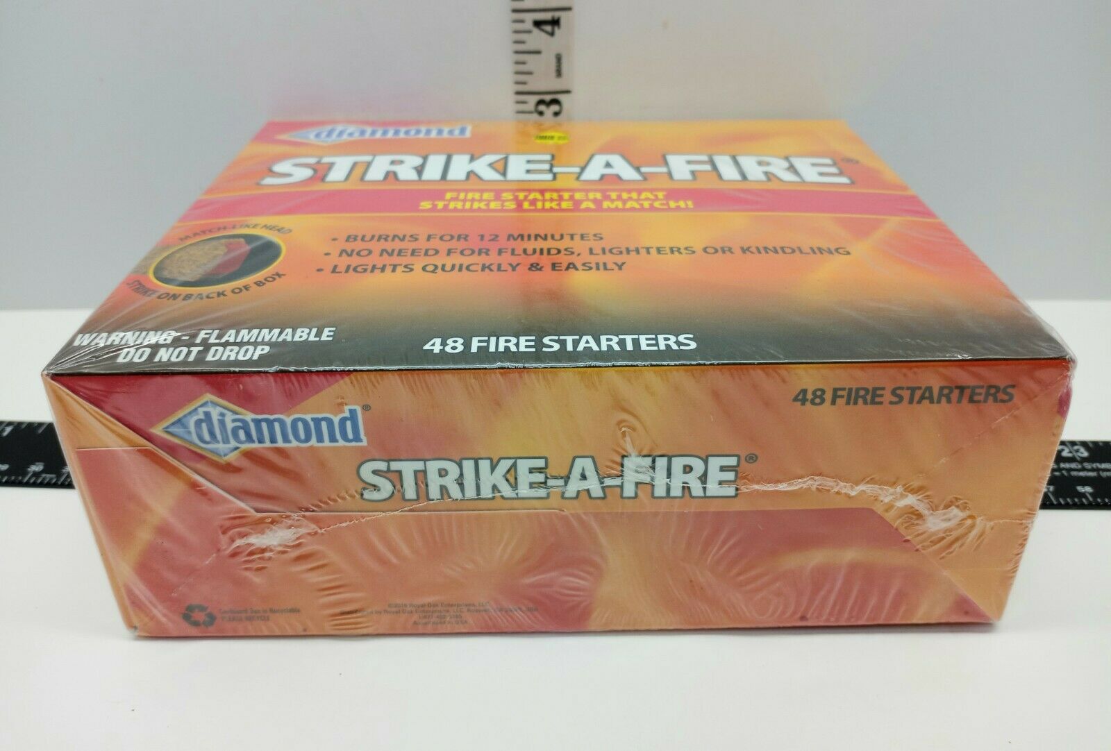 Diamond Strike-A-Fire Starter That Strikes Like a Match 48 Count Burns 12 min. - Fresh Stock Dated December 2025
