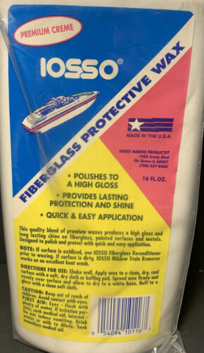 Iosso Products Fiberglass Protective Wax 16 FL OZ  New Sealed Packaging - Fresh Stock Dated February 2026