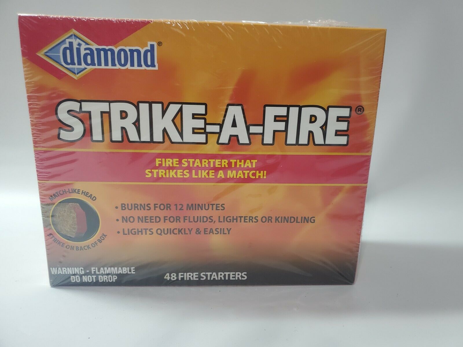 Diamond Strike-A-Fire Starter That Strikes Like a Match 48x2 boxs = 96 sticks - Fresh Stock Dated December 2025