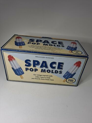 Williams Sonoma Space Pop Molds Popsicle Maker Tray Vintage Inspired Design 2001 - Fresh Stock Dated February 2026