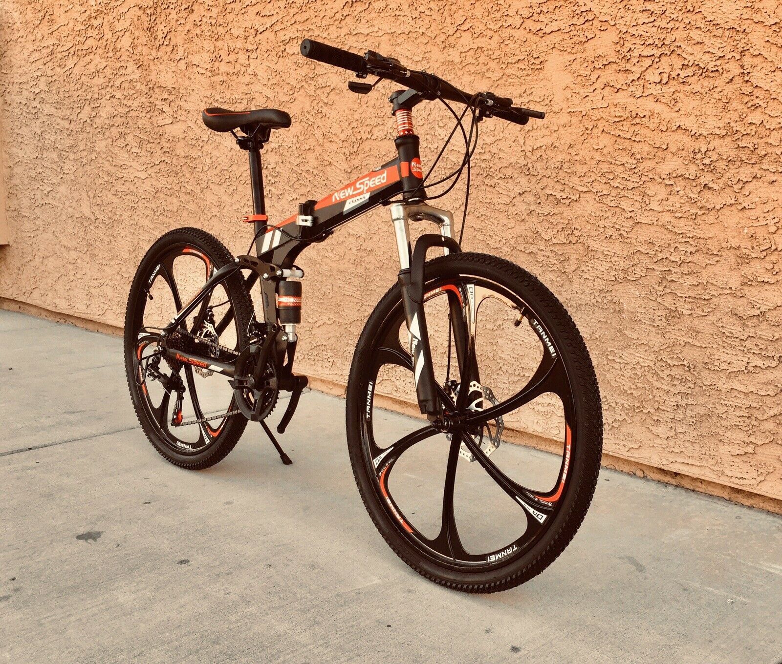 NEW FOLDING MOUNTAIN BIKE MTB 21 SPEED FULL SUSPENSION 26x17 - AUTHENTIC! - Fresh Stock Dated February 2026