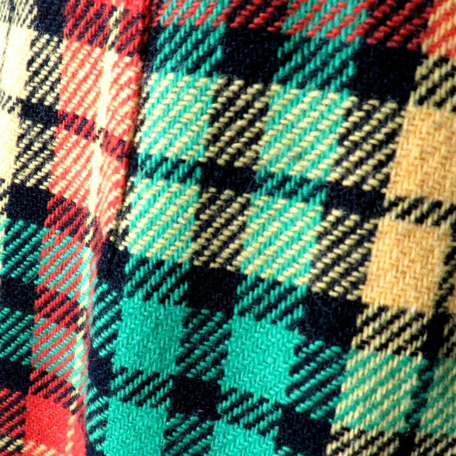 Vintage 1950's Bright Check Wool Pencil Skirt M - L - Fresh Stock Dated February 2026