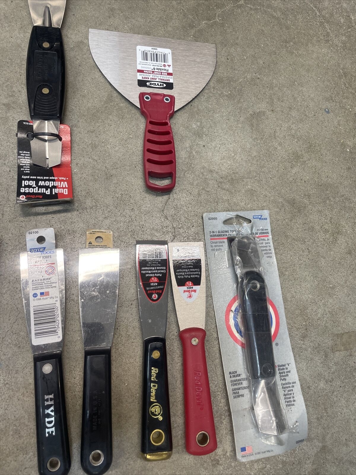 HYDE 06995, 6 In 1 Painters Tool & Red Devil Putty Knives - Fresh Stock Dated February 2026