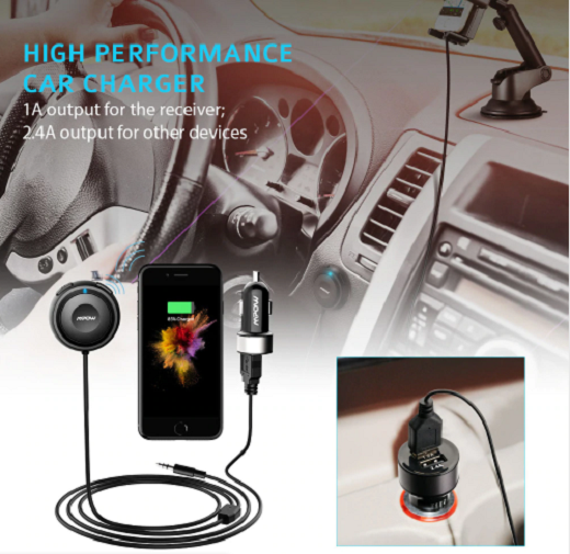 Mpow Bluetooth Car Kit Hands-Free Calling Streambot Audio Receiver Wireless New. - Fresh Stock Dated December 2025