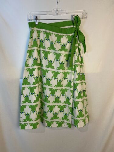 The Vested Gentress 8 Novelty Print Frog Wrap Skirt Vintage Kelly Green - Fresh Stock Dated February 2026