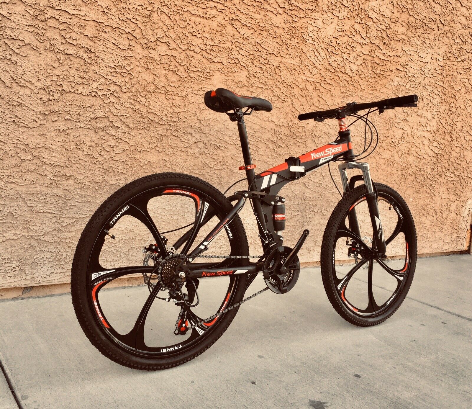 NEW FOLDING MOUNTAIN BIKE MTB 21 SPEED FULL SUSPENSION 26x17 - AUTHENTIC! - Fresh Stock Dated February 2026