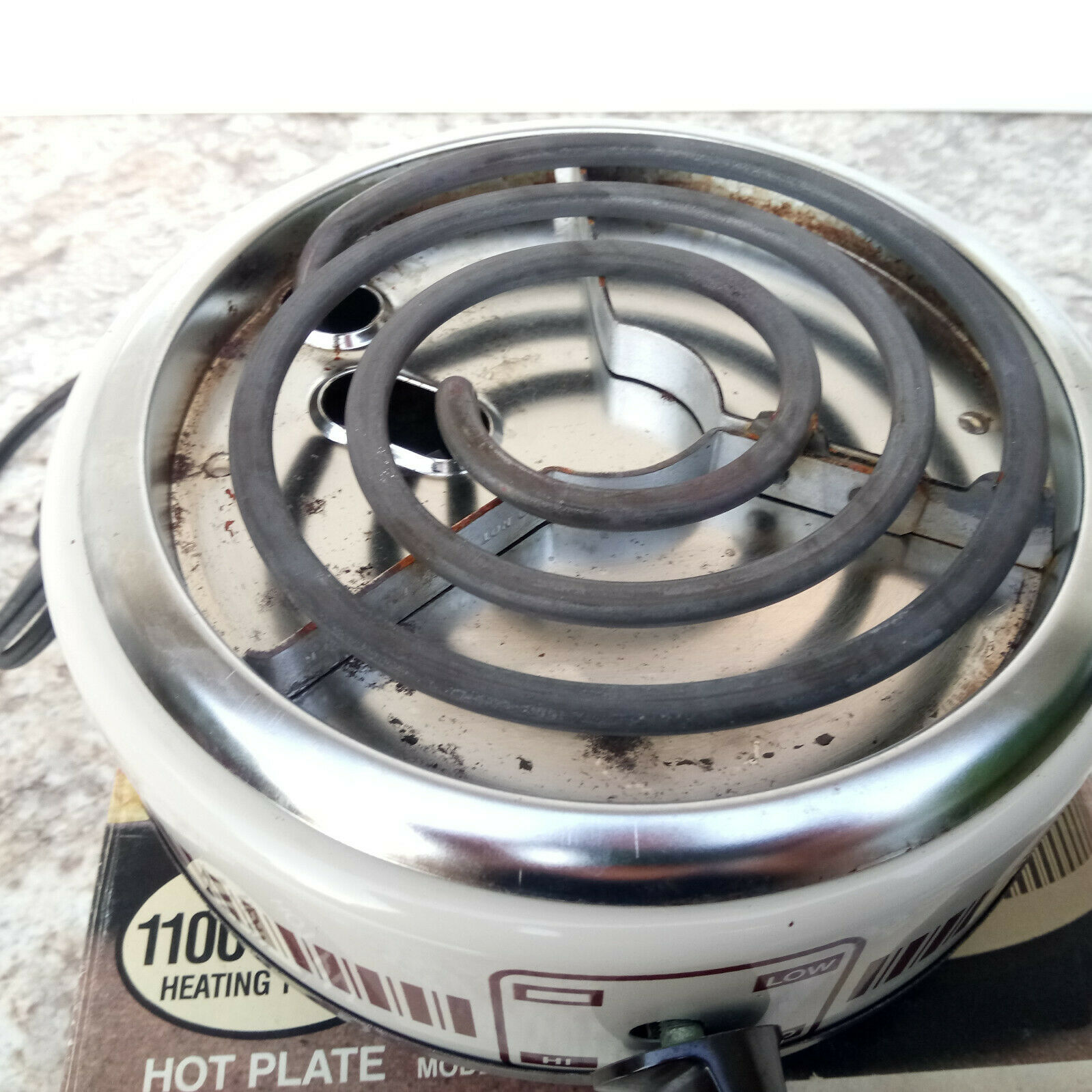 Vintage Munsey Model FB-1 Extra Burner Hot Plate 1100 Watts 120V US Made + Box - Fresh Stock Dated February 2026