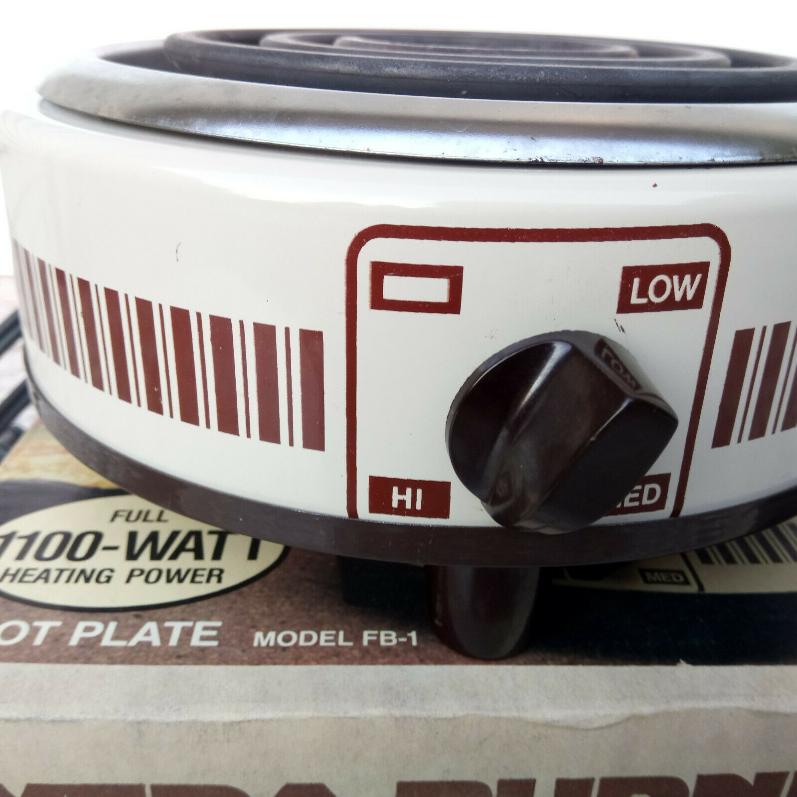 Vintage Munsey Model FB-1 Extra Burner Hot Plate 1100 Watts 120V US Made + Box - Fresh Stock Dated February 2026