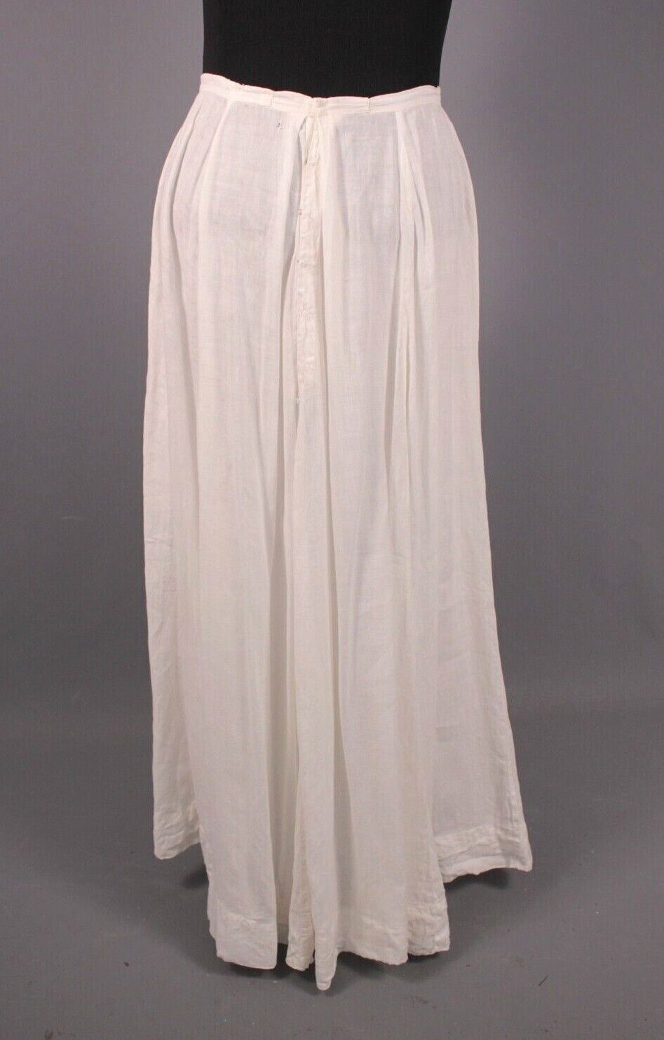 VTG Women's Antique Edwardian Early 1900s Long White Cotton Skirt Sz L/XL - Fresh Stock Dated March 2026