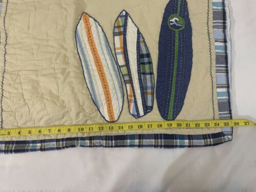 Set of 2 Pottery Barn Kids North Shore Surf Boards Quilted Standard Pillow Shams - Fresh Stock Dated December 2025