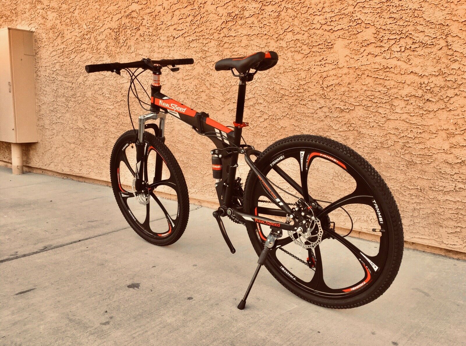 NEW FOLDING MOUNTAIN BIKE MTB 21 SPEED FULL SUSPENSION 26x17 - AUTHENTIC! - Fresh Stock Dated February 2026