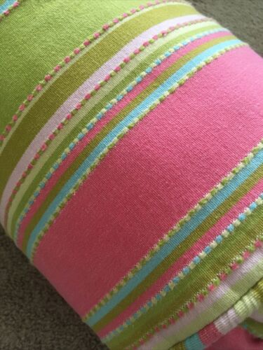 PINE CONE HILL Fine Linens Colorful Striped 100% Cotton Girl’s Pillow 9”x18” EUC - Fresh Stock Dated December 2025