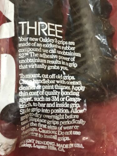 Original 80’s NOS BLACK Oakley 3 Grips OLD SCHOOL BMX Three Sealed Packaging - Fresh Stock Dated December 2025