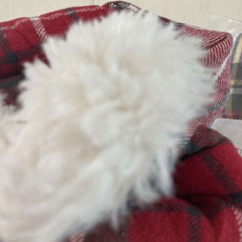 NEW Pottery Barn MORGAN PLAID SHERPA STAND Flannel SHAM (1) ORGANIC Christmas - Fresh Stock Dated December 2025