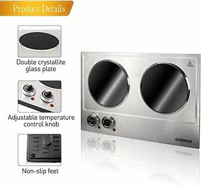 1800W Ceramic Electric Hot Plate for Cooking, Dual Infrared Double Burners - Fresh Stock Dated December 2025