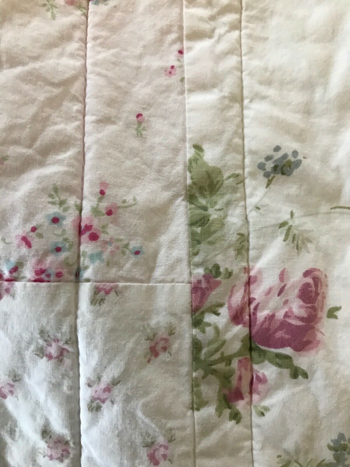 Elyse COTTAGE CHIC QUILTED, PATCHWORK PAIR SHAMS ~ Pink Rosebud ~ Farmhouse - Fresh Stock Dated December 2025