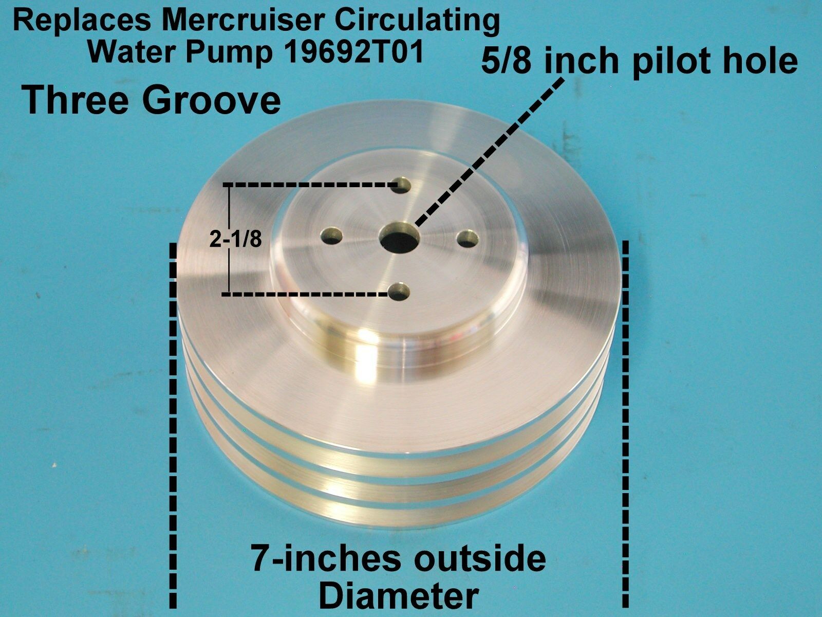 WATER PUMP PULLEY ALUMINUM MERCRUISER REPLACES 19692 7