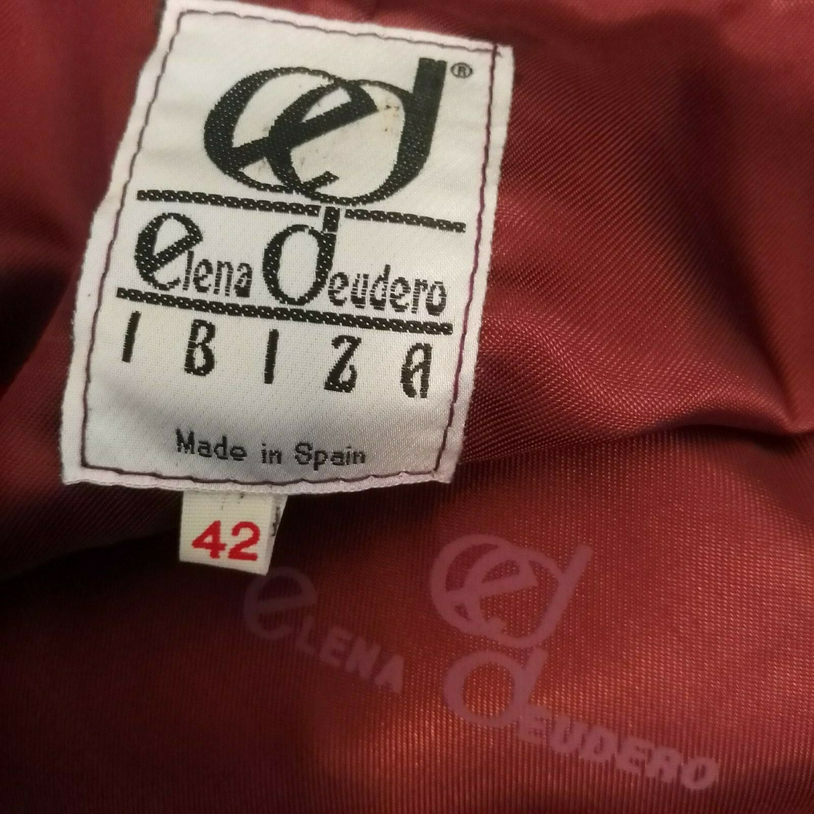 VTG ELENA DEUDERO Ibiza Burgundy Nubuck Leather Lamb Women's Skirt Size 42 - Fresh Stock Dated February 2026