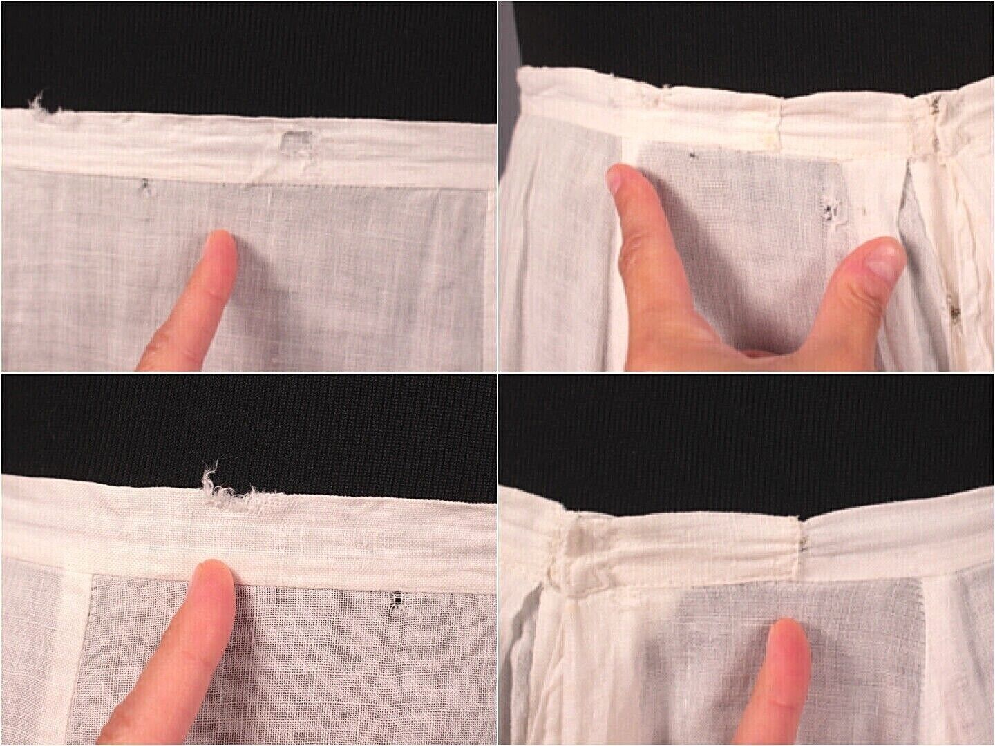 VTG Women's Antique Edwardian Early 1900s Long White Cotton Skirt Sz L/XL - Fresh Stock Dated March 2026