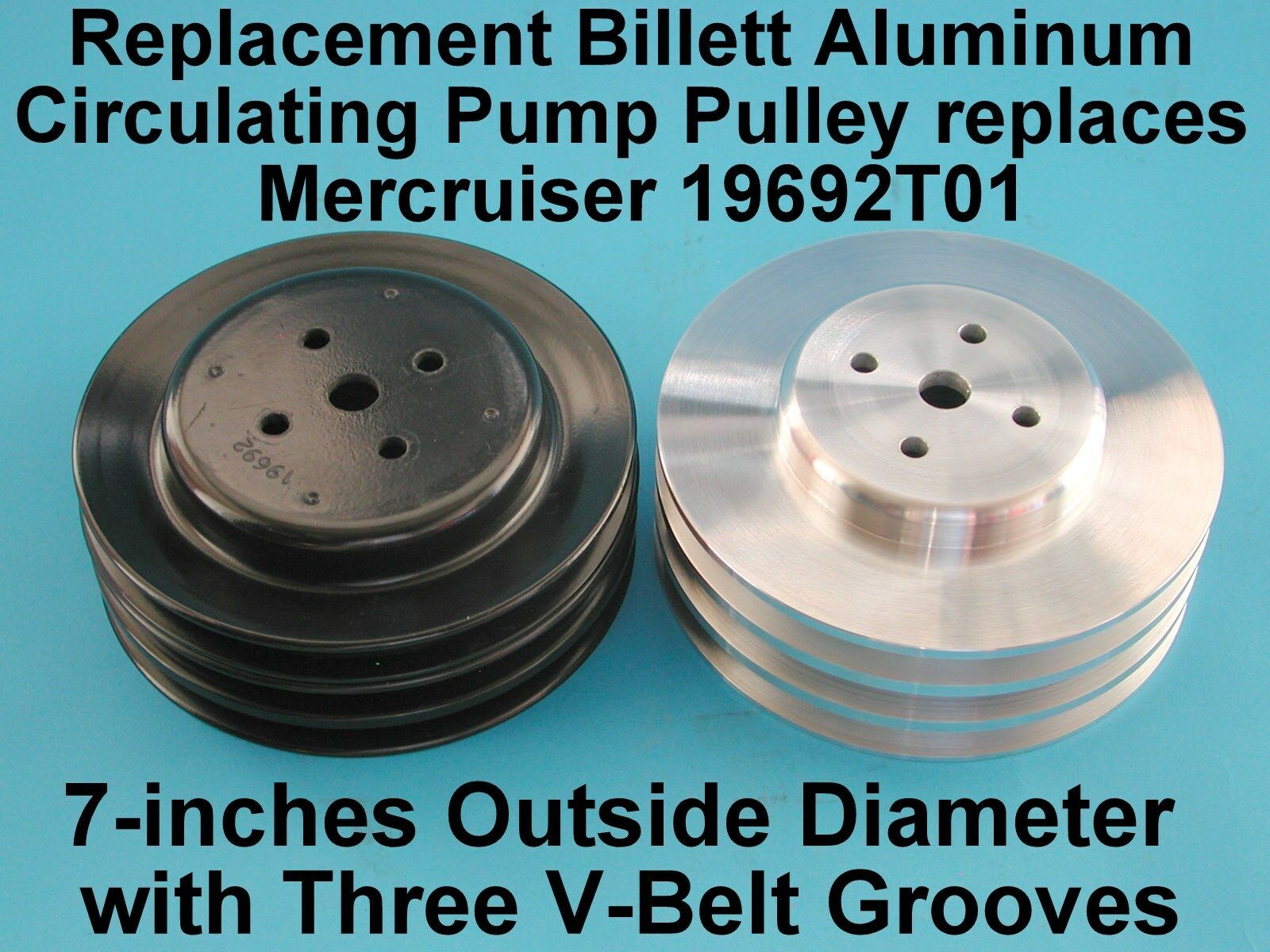 WATER PUMP PULLEY ALUMINUM MERCRUISER REPLACES 19692 7