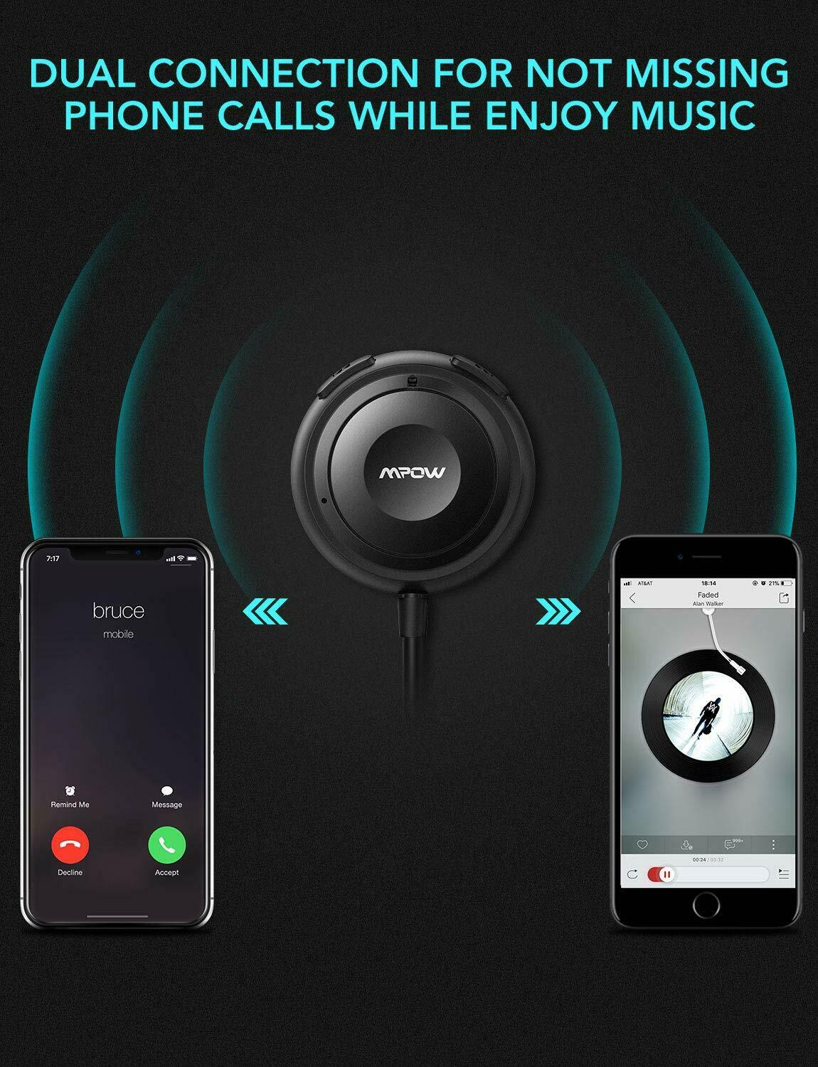 Mpow Bluetooth Car Kit Hands-Free Calling Streambot Audio Receiver Wireless New. - Fresh Stock Dated December 2025