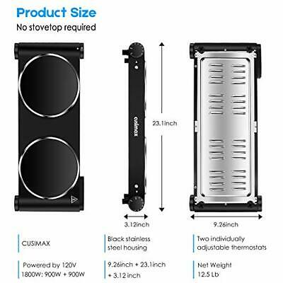 Portable Electric Stove, 1800W Infrared Double Burner Heat-up In Double burner - Fresh Stock Dated December 2025