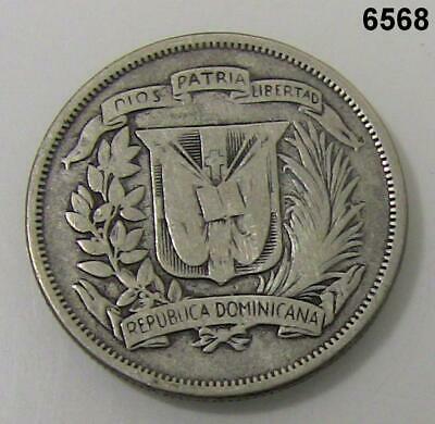 1951 DOMINICAN REPUBLIC 1/2 PESO .900 SILVER! #6568 - Fresh Stock Dated February 2026