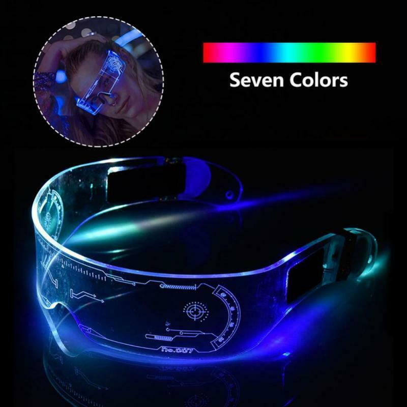 LED Luminous Glasses Electronic Visor Glasses Light Up Prop KTV Bar Party Glasse - Fresh Stock Dated February 2026