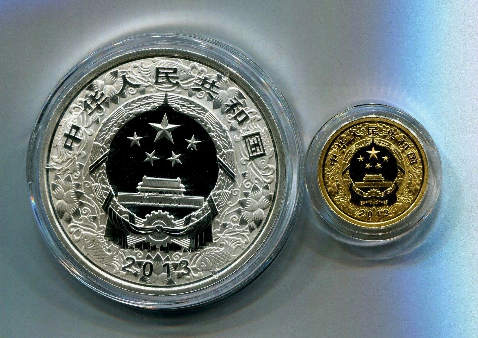 China 2013 Snake Gold and Silver Colored Coins Set - Fresh Stock Dated February 2026