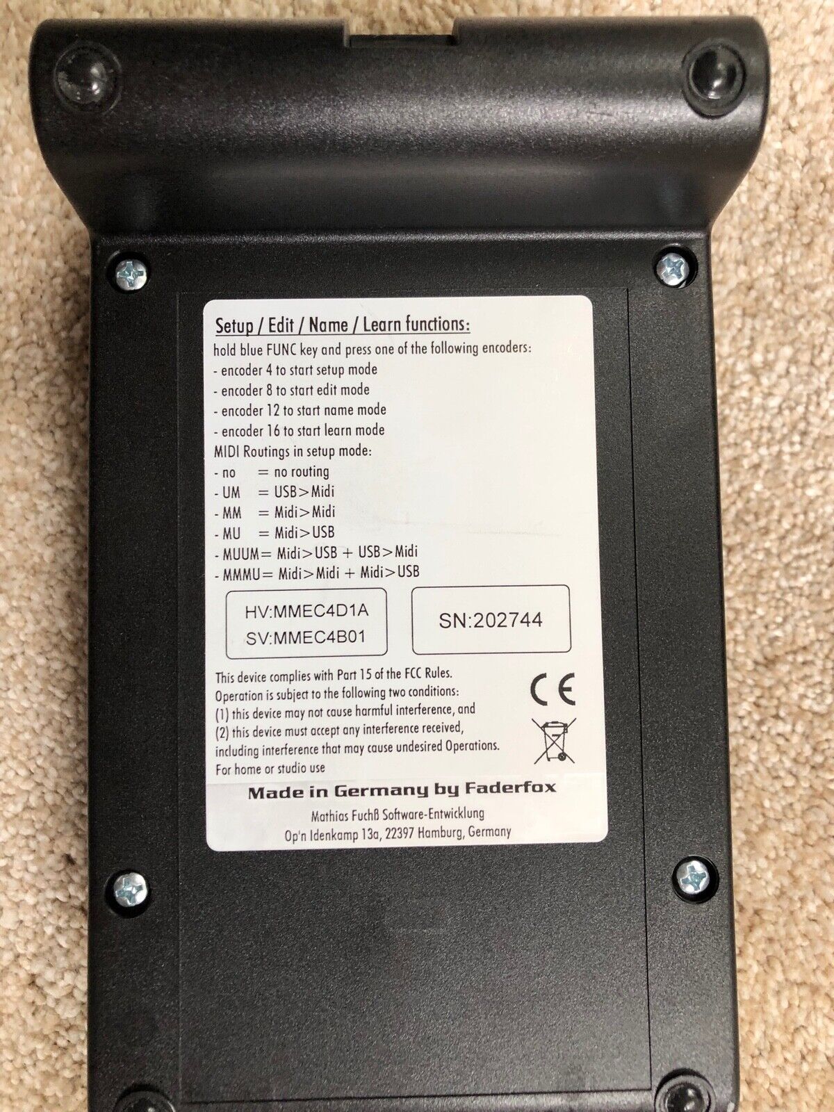 Faderfox EC4 Encoder MIDI Controller - Fresh Stock Dated February 2026