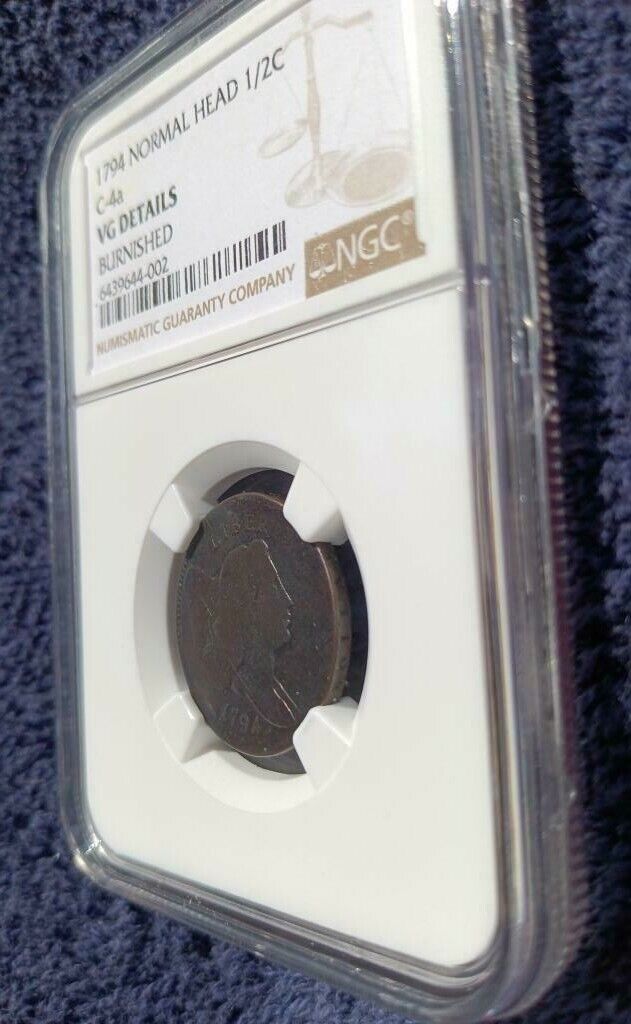 1794 Half Cent, Normal Relief C-4a variety, NGC VG Details - Fresh Stock Dated December 2025