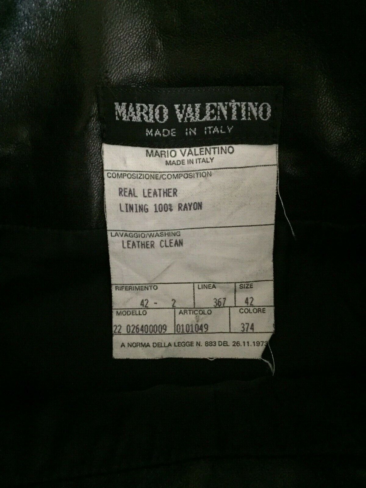 Vintage MARIO VALENTINO Black Leather High Waist Pencil Skirt Metal Side Zip XS - Fresh Stock Dated February 2026