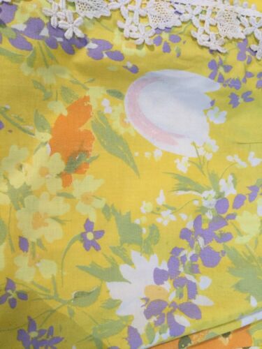 Vintage LA SHACK CESTARO Yellow Floral Print Lace Trim Skirt Size 12 Large - Fresh Stock Dated February 2026