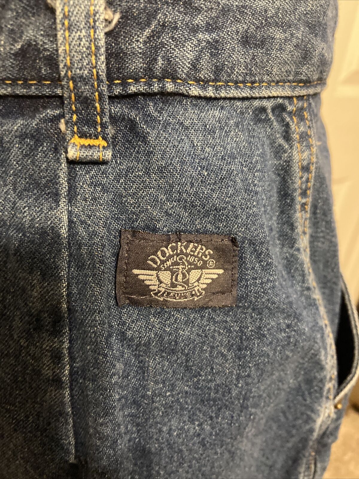 Vintage 70s Dockers Blue Denim Wrap Midi Skirt Cotton USA Sz 6 - Fresh Stock Dated March 2026