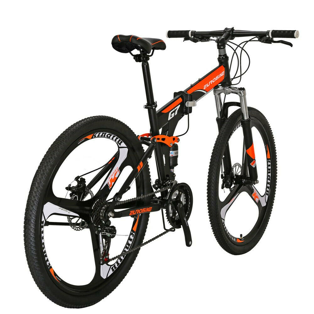 27.5 21 Speed G7 Folding Mountain Bike Orange Dual Disc Brake - Fresh Stock Dated February 2026