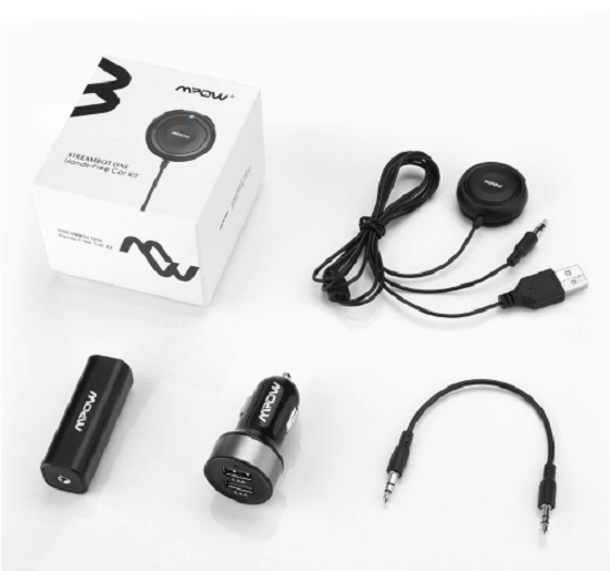 Mpow Bluetooth Car Kit Hands-Free Calling Streambot Audio Receiver Wireless New. - Fresh Stock Dated December 2025