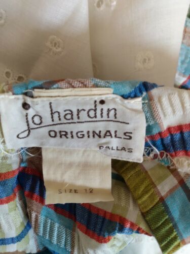 RARE JO HARDIN ORIGINAL DALLAS LONG MAXI SKIRT EYELET LACE SEERSUCKER SZ 12 60s - Fresh Stock Dated February 2026